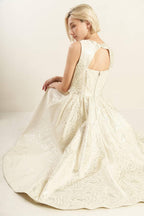 CHECK YOURSELF CHAMPAGNE WOVEN MIDI DRESS