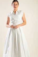 DREAMY IMPRESSION WOVEN MIDI DRESS