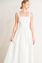 SERENE CHARM WOVEN MIDI DRESS