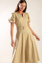 SUNLIT SOIREE WOVEN MIDI DRESS