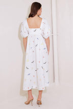 THE WORLD IS YOURS WOVEN MIDI DRESS