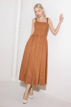 SOAK IN THE SUNSET WOVEN MIDI DRESS