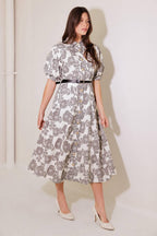 TIME AFTER TIME WOVEN MIDI DRESS