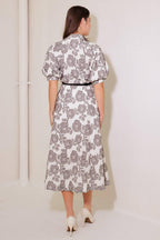 TIME AFTER TIME WOVEN MIDI DRESS
