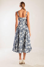 EXPLORING NEW INTERESTS WOVEN MIDI DRESS