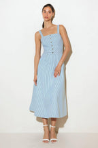 CAREFREE DAISY WOVEN MIDI DRESS