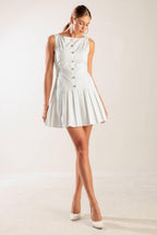 NO COMPARISON WHITE WOVEN MINI DRESS