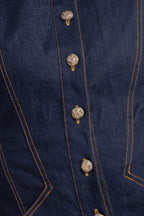 SLEEK CRAFT DENIM MINI DRESS