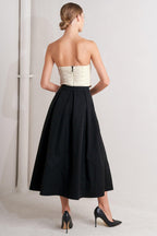 MONO BALLET WOVEN MIDI DRESS