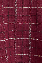 TWEED DOLL WINE WOVEN MINI DRESS