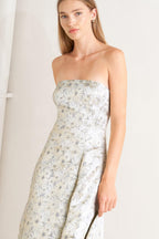 PASTEL BLOOM WOVEN JACQUARD MIDI DRESS