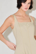 SANDSTONE SERENADE WOVEN MIDI DRESS