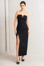 SECRET MOMENT WOVEN MIDI DRESS