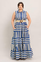 SUNSET BOARDWALK STRIP MAXI DRESS