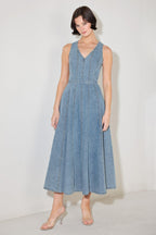 SIMPLY STUNNING DENIM MIDI DRESS