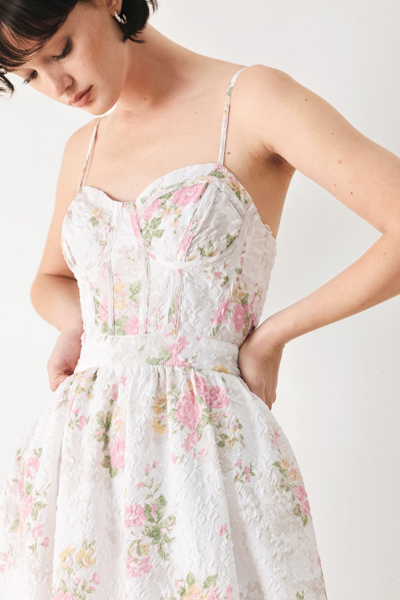 PASTEL ROMANCE WOVEN MIDI DRESS