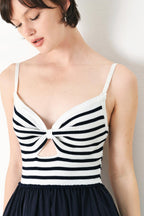 PARIS STRIPE CUTOUT MIDI DRESS