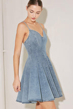 SUMMER HEARTBEAT DENIM MINI DRESS