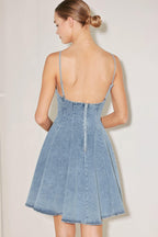 SUMMER HEARTBEAT DENIM MINI DRESS