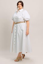 RELAXED TAILOR WOVEN MIDI DRESS