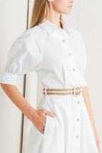 RELAXED TAILOR WOVEN MIDI DRESS