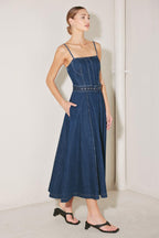 UNDERSTATED ICON DENIM MIDI DRESS