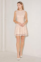 LOVE STORY WOVEN LACE MINI DRESS