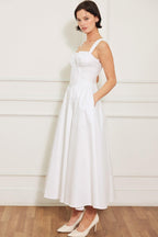 SWEETHEART SERENADE WOVEN MIDI DRESS