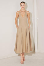 RESORT MAIN CHARACTER WOVEN MIDI DRESS