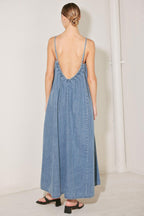 INDIGO WEEKEND THEORY DENIM MIDI DRESS