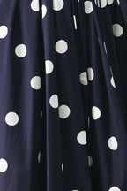 BLUE MOON DOT WOVEN MIDI DRESS