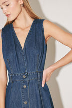 PARIS IN  DENIM MIDI DRESS