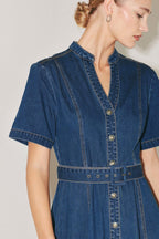 SATURN STREET DENIM MIDI DRESS