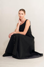 PARIS AFTER DARK WOVEN MIDI DRESS