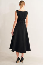 PARIS AFTER DARK WOVEN MIDI DRESS
