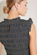 ROMANTIC REVERIE DENIM MIDI DRESS