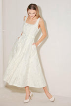 [PREORDER] LOVE IN SLOW MOTION WOVEN JACQUARD MIDI DRESS