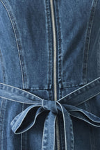 INDIGO SILHOUETTE DENIM MIDI DRESS