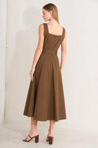 SWEET SIENNA WOVEN MIDI DRESS