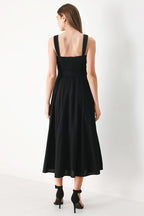 LOVELY NOIR WOVEN MIDI DRESS