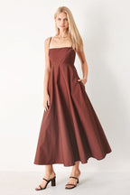 QUIET LUXE WOVEN MIDI DRESS