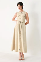 DUNE DAYDREAM WOVEN MIDI DRESS