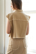 BETWEEN THE PAGES WOVEN TWILL VEST