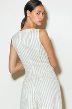 COFFEE RUN STRIPED WOVEN VEST