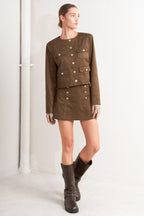 HERITAGE UTILITY FAUX SUEDE JACKET