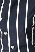 DARK RHYTHM STRIPE WOVEN TOP