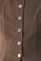 BROWN SUGAR STATEMENT WOVEN VEST