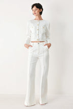 FIFTH STREET WOVEN CROP JACKET