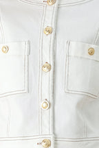 FIFTH STREET WOVEN CROP JACKET