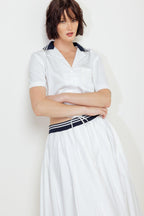 COASTAL COLLAR WOVEN MIDI SKIRT